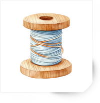 Thumbnail for Wooden Thread Spool Sticker | Watercolor Sewing Bobbin Vinyl Decal | Crafter Sewing Gift