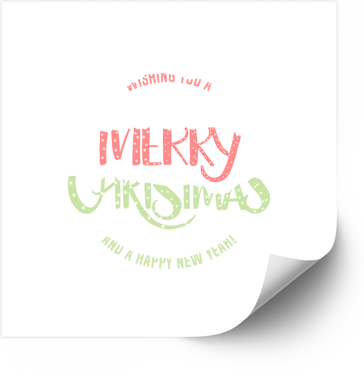 Merry Christmas Sticker | Festive Polka Dot Typography Vinyl Decal | Holiday New Year Gift