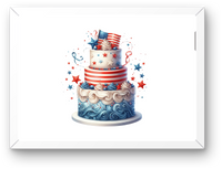 Thumbnail for Patriotic Tiered Cake Wall Art | American Flag Dessert Print | 4th Of July Decor Gift