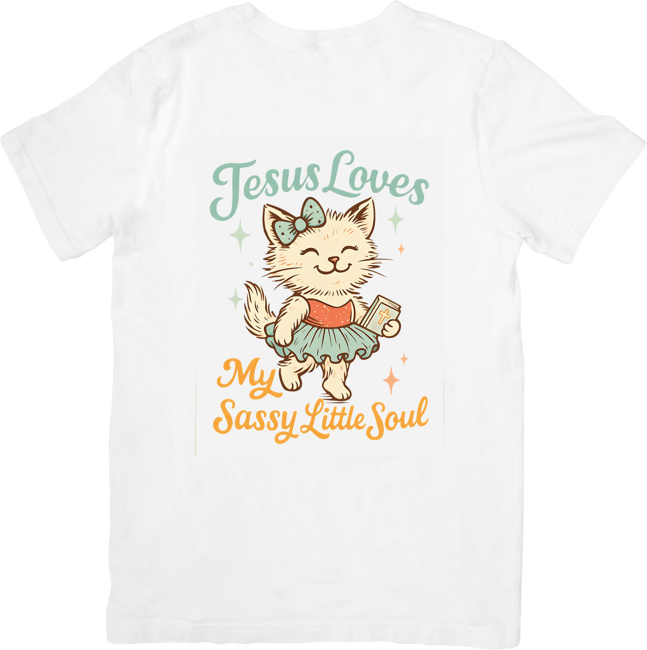 Sassy Cat Faith T-Shirt | Minimalist Christian Graphic Tee | Faith Gift