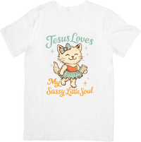 Thumbnail for Sassy Cat Faith T-Shirt | Minimalist Christian Graphic Tee | Faith Gift