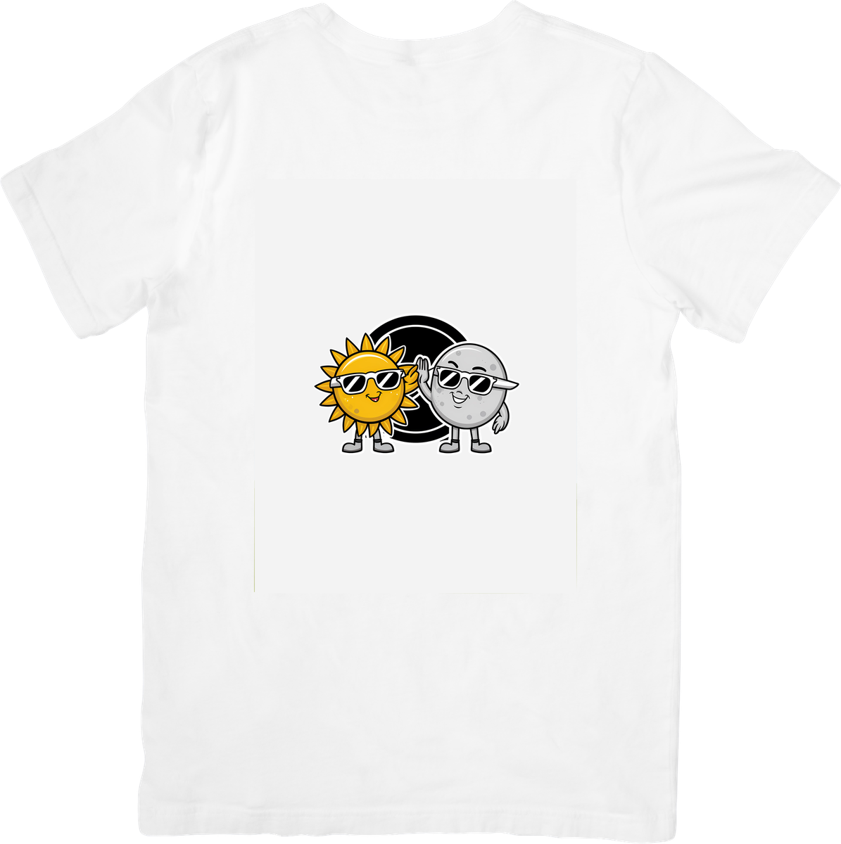 Sun and Moon Eclipse T-Shirt | Cute Cartoon Celestial Graphic Tee | Astronomy Lover Gift