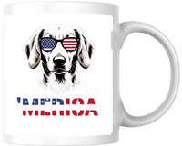 Thumbnail for Merica Golden Retriever Mug | Patriotic Dog Flag Sunglasses Coffee Mug | 4th Of July Gift