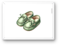 Thumbnail for Green Baby Moccasins Wall Art | Watercolor Baby Shoes Print | Nursery Baby Shower Gift