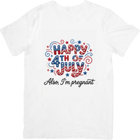 Thumbnail for Patriotic Pregnancy T-Shirt | Fourth of July Baby Announcement Tee | Baby Shower Gift