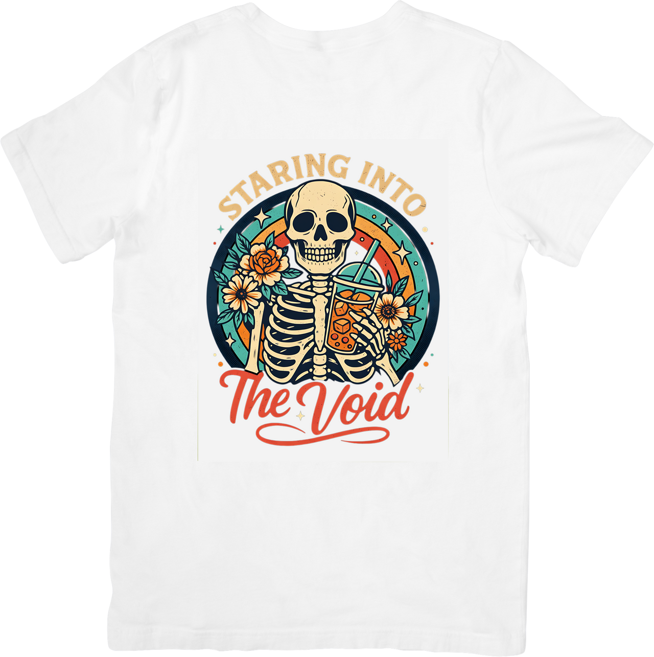 Skeleton Void T-Shirt | Dark Floral Humor Graphic Tee | Dry Wit Gift