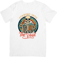 Thumbnail for Skeleton Void T-Shirt | Dark Floral Humor Graphic Tee | Dry Wit Gift