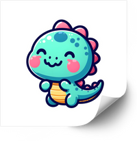Thumbnail for Baby Dinosaur Sticker | Minimalist Kawaii Dino Vinyl Decal