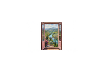 Thumbnail for Tuscan Window View Throw Pillow | Italian Vineyard Landscape Pillow | Mediterranean Decor Gift