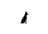 Thumbnail for Sitting Dog Silhouette Throw Pillow | Minimalist Shepherd Black Ink Pillow | Dog Lover Gift
