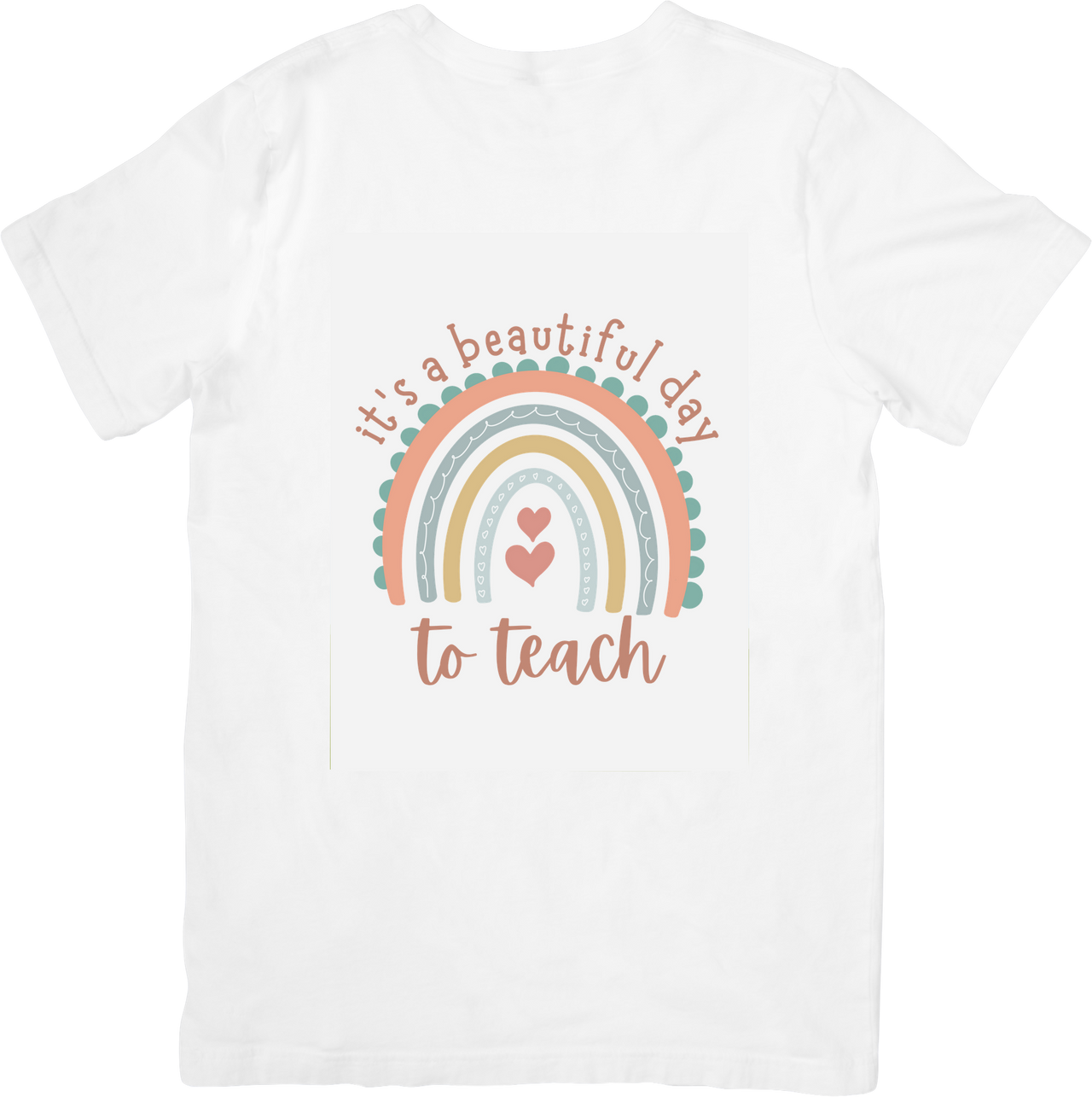 Beautiful Day To Teach Rainbow T-Shirt | Boho Teacher Graphic Tee | Teacher Gift