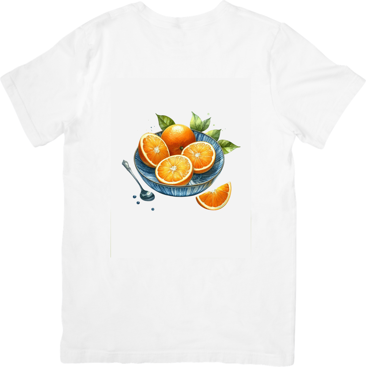 Bowl Of Oranges T-Shirt | Watercolor Citrus Fruit Graphic Tee | Kitchen Foodie Gift