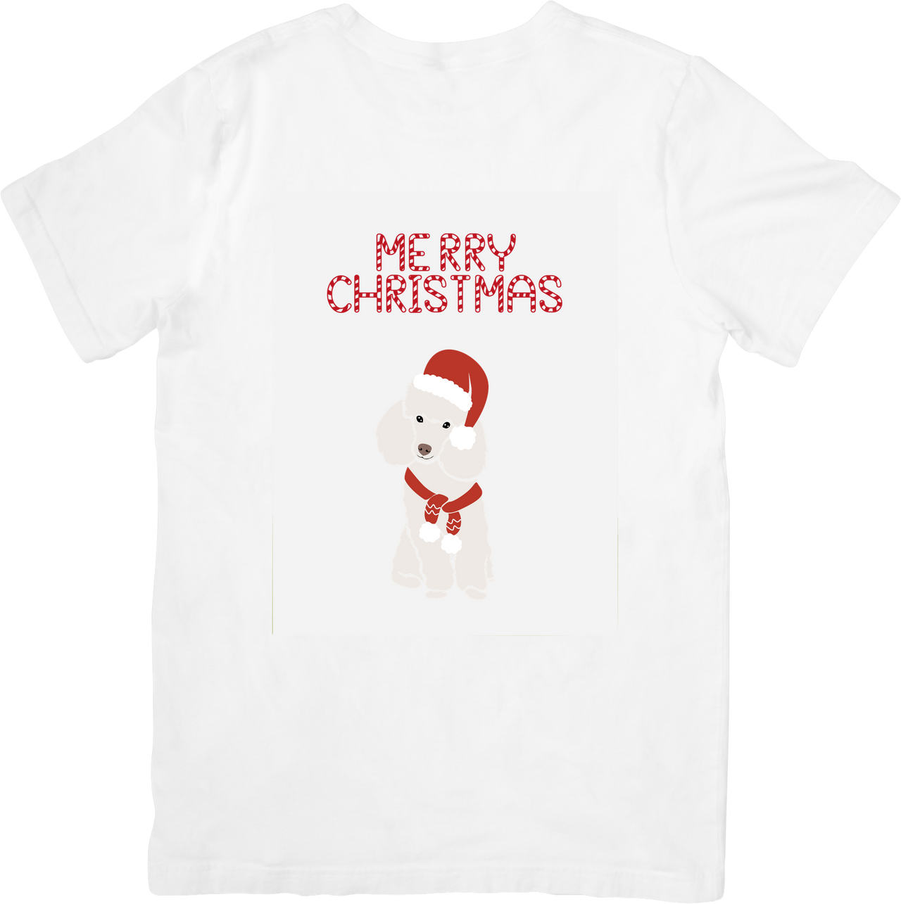 Christmas Poodle T-Shirt | Minimalist Holiday Dog Graphic Tee | Dog Lover Gift