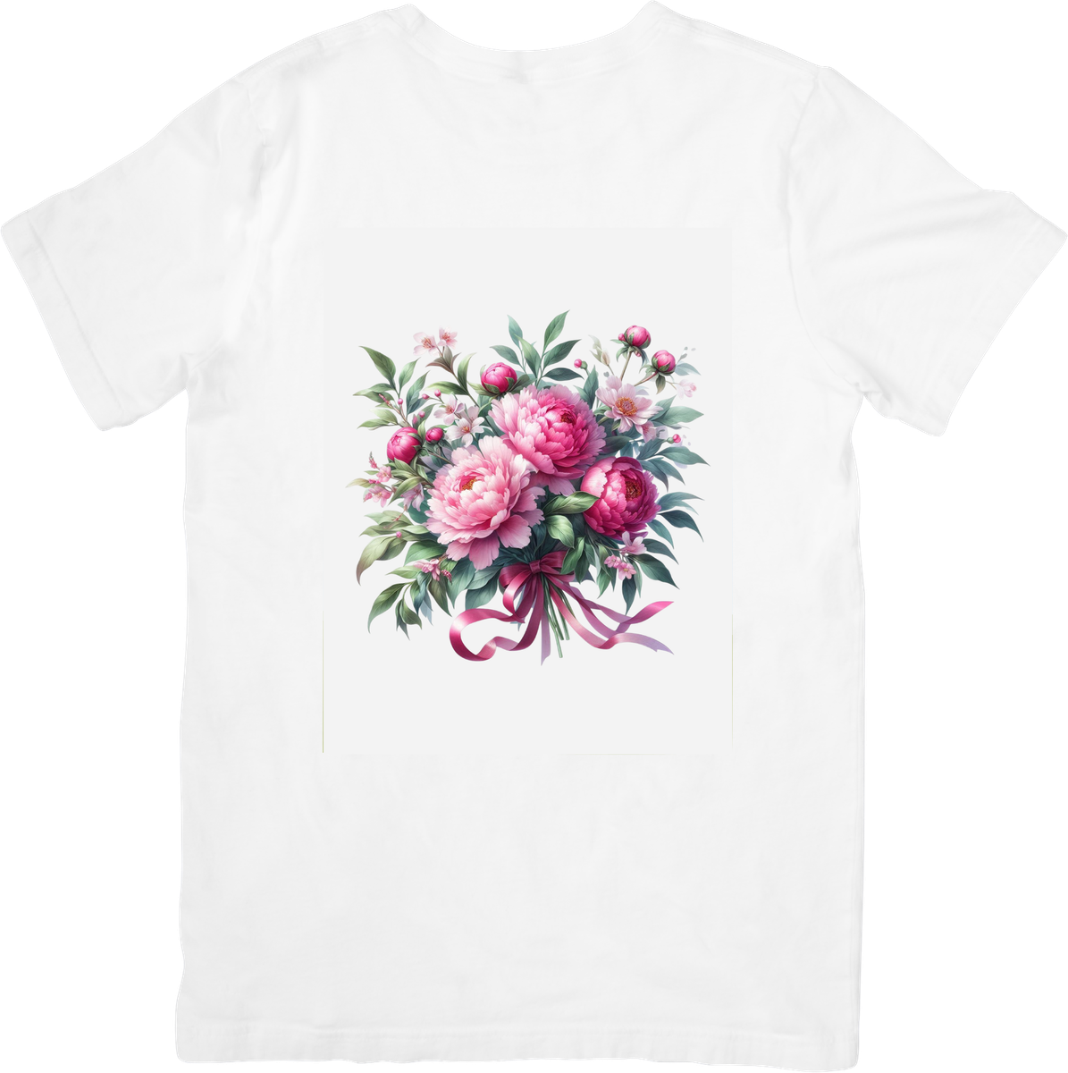 Pink Peony Bouquet T-Shirt | Watercolor Floral Graphic Tee | Botanical Flower Lover Gift