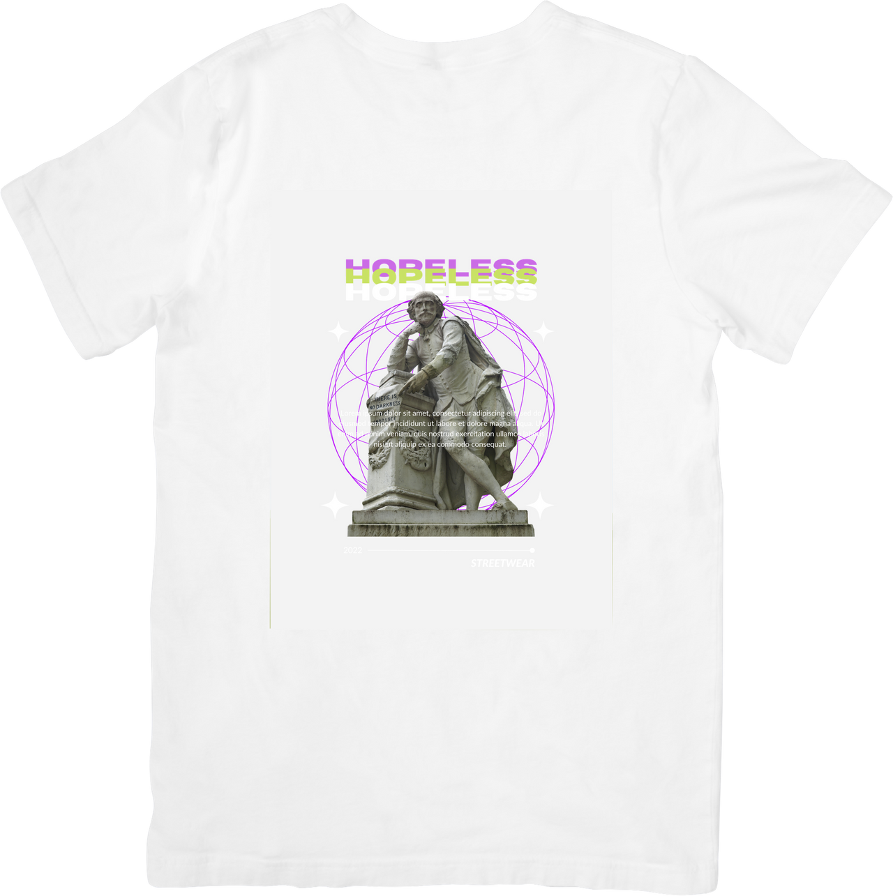 Hopeless Statue T-Shirt | Minimalist Y2K Sacred Geometry Graphic Tee | Streetwear Gift