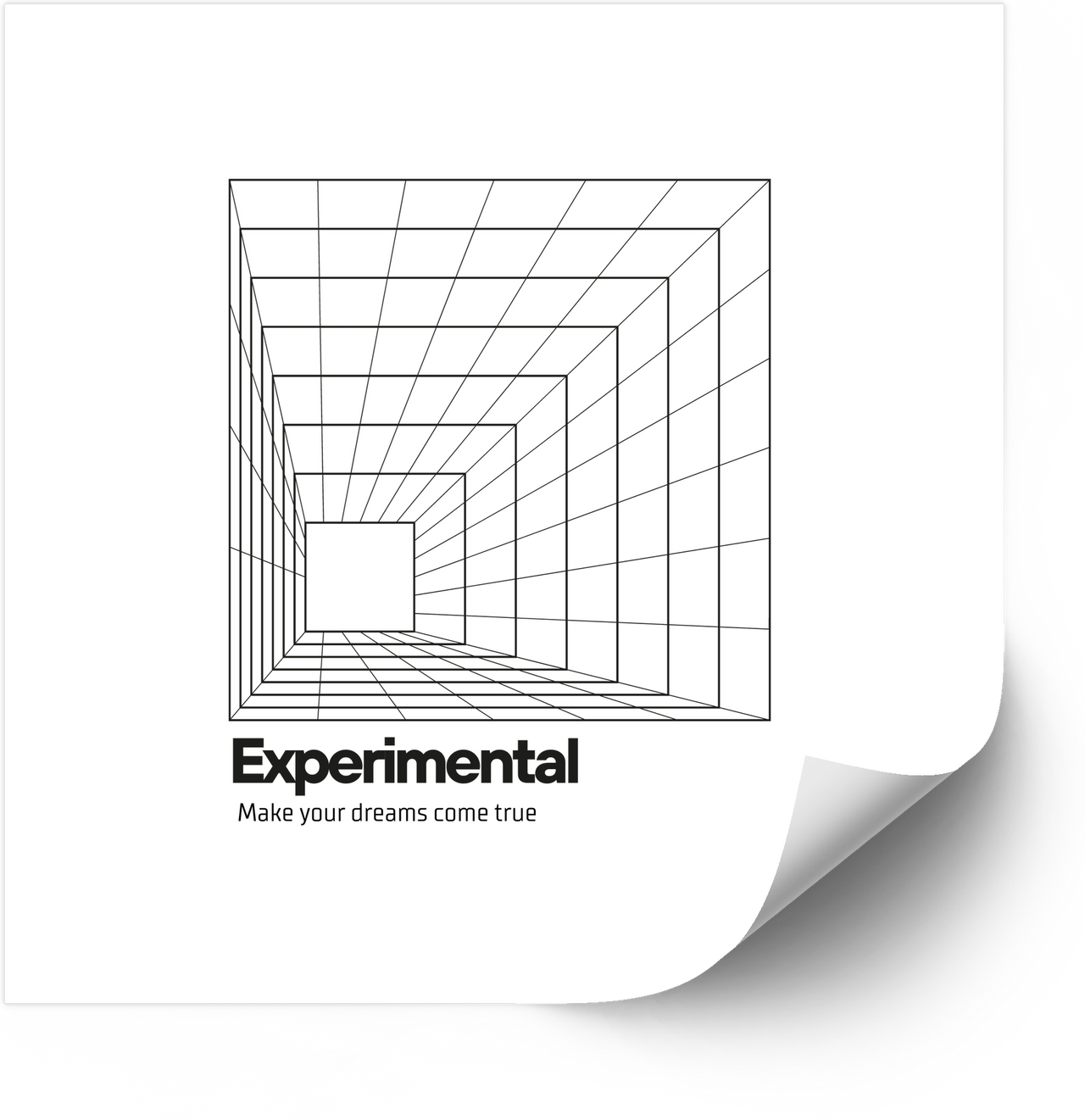 Experimental Grid Sticker | Minimalist Perspective Vinyl Decal