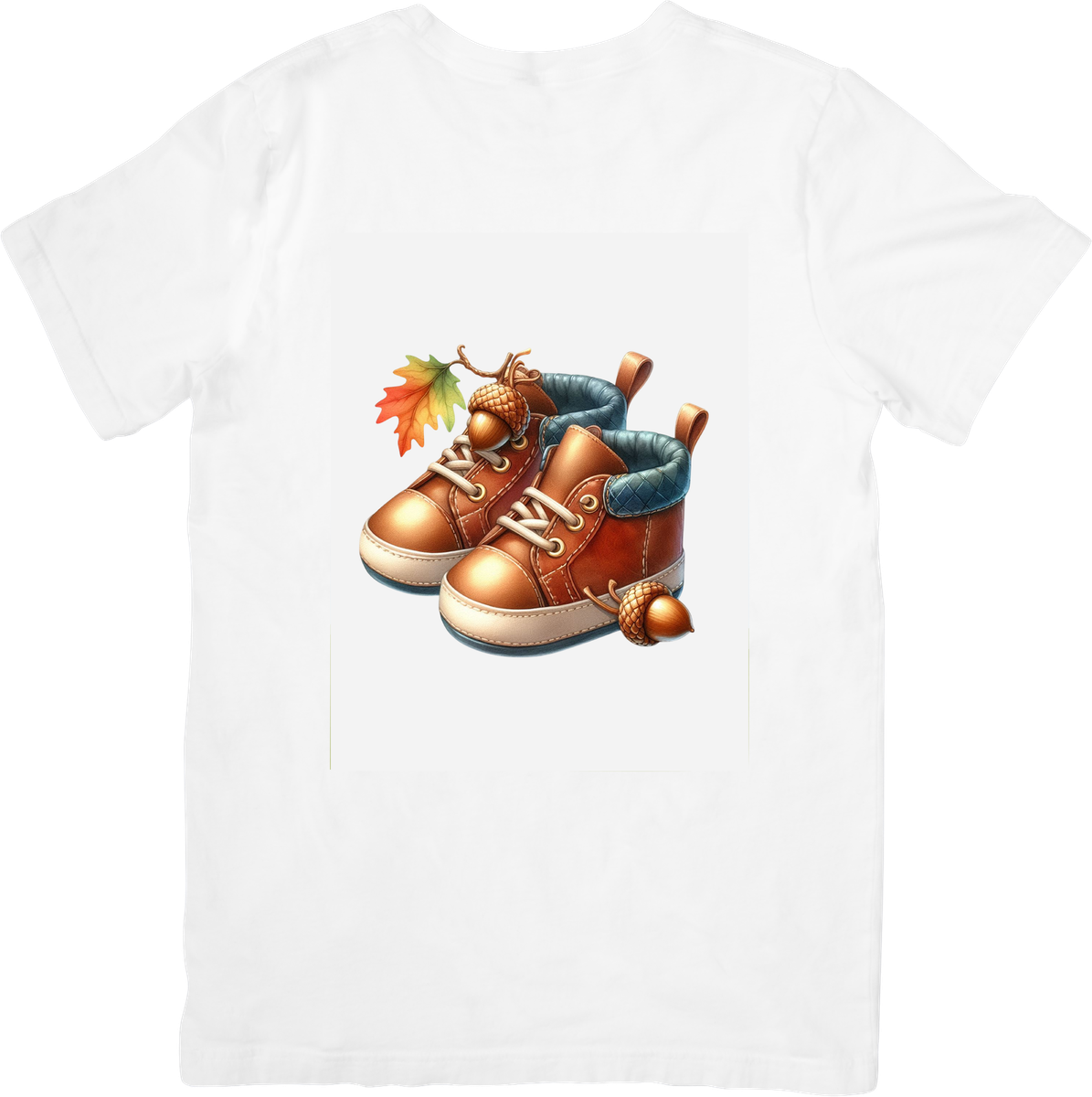 Autumn Baby Boots T-Shirt | Cozy Fall Leaf Booties Graphic Tee | Mom New Parent Gift