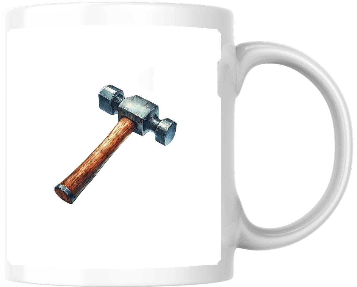 Cross Peen Hammer Mug | Watercolor Blacksmith Tool Coffee Mug | Handyman Dad Gift