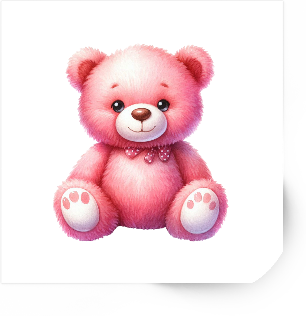 Pink Teddy Bear Sticker | Cute Cuddly Bear Vinyl Decal | Kids Nursery Gift