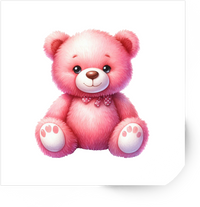 Thumbnail for Pink Teddy Bear Sticker | Cute Cuddly Bear Vinyl Decal | Kids Nursery Gift