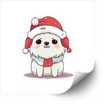 Thumbnail for Santa Dog Sticker | Minimalist Holiday Canine Vinyl Decal