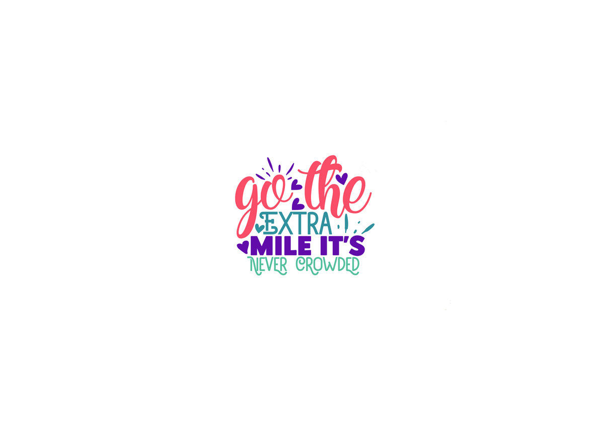 Go The Extra Mile Throw Pillow | Colorful Motivational Quote Pillow | Inspirational Decor Gift