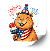 Thumbnail for Patriotic Capybara Sticker | Minimalist Fourth of July Vinyl Decal