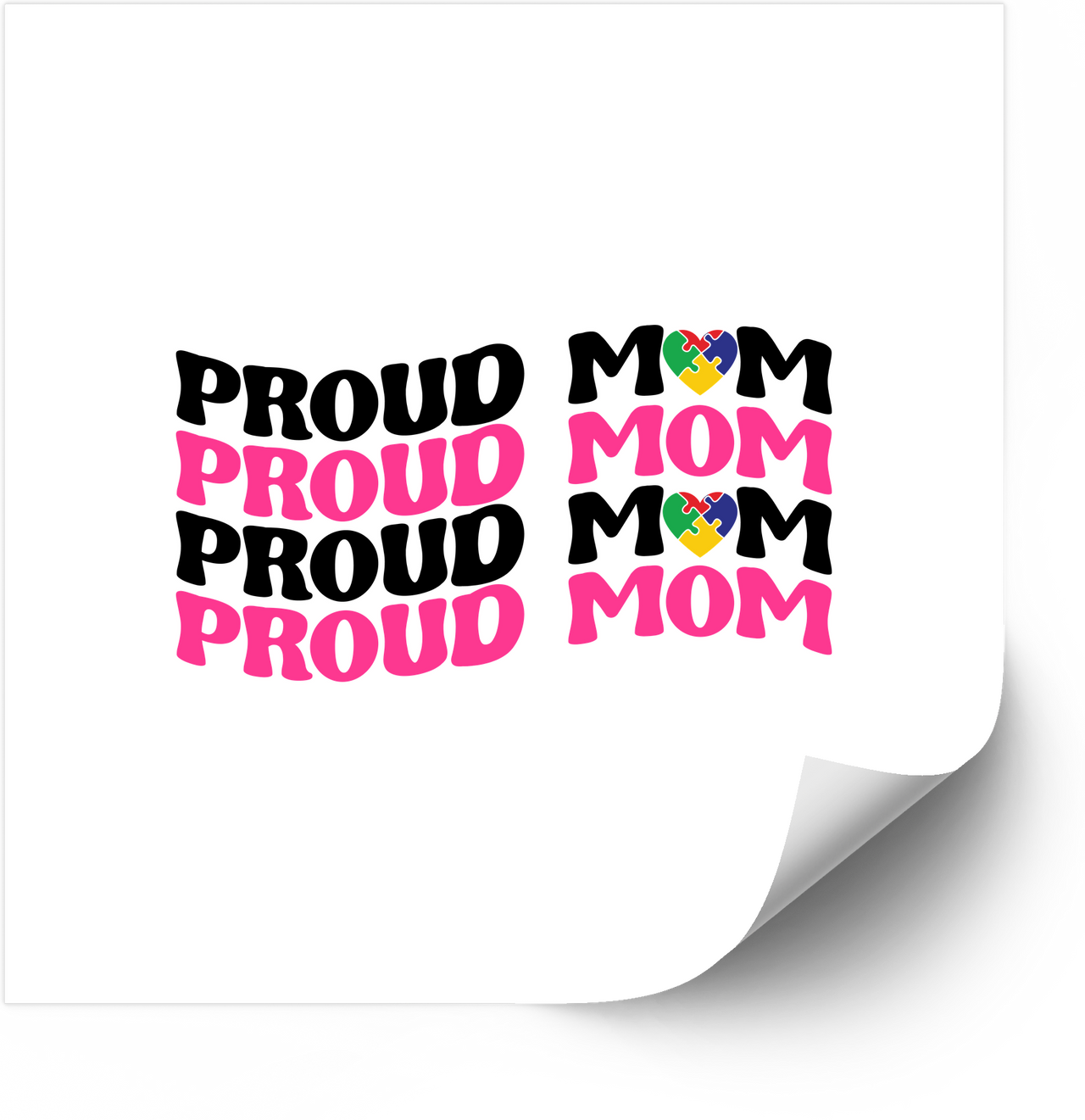 Proud Mom Autism Awareness Sticker | Bold Advocacy Vinyl Decal
