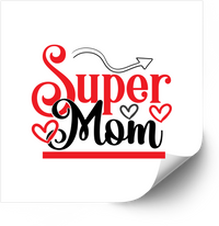 Thumbnail for Super Mom Sticker | Minimalist Script Hearts Vinyl Decal