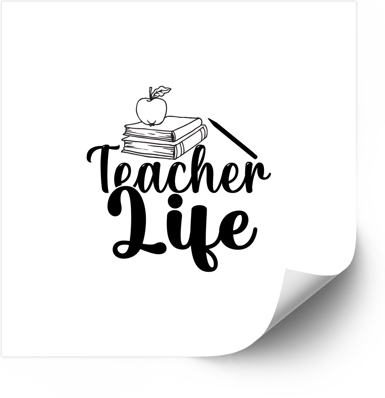 Teacher Life Sticker | Minimalist Apple Books Vinyl Decal