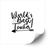 Thumbnail for Worlds Best Teacher Sticker | Minimalist Elegant Appreciation Vinyl Decal
