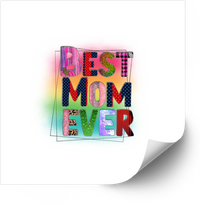Thumbnail for Best Mom Ever Sticker | Colorful Patchwork Typography Vinyl Decal