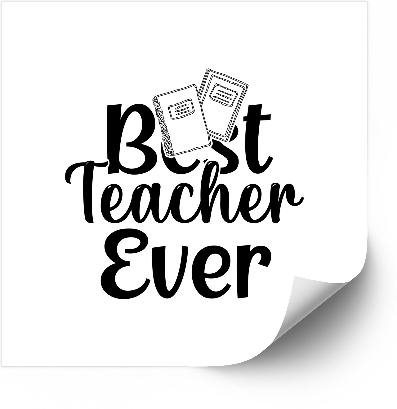 Best Teacher Ever Sticker | Minimalist Black Script Vinyl Decal