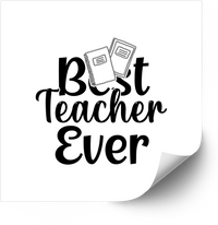 Thumbnail for Best Teacher Ever Sticker | Minimalist Black Script Vinyl Decal
