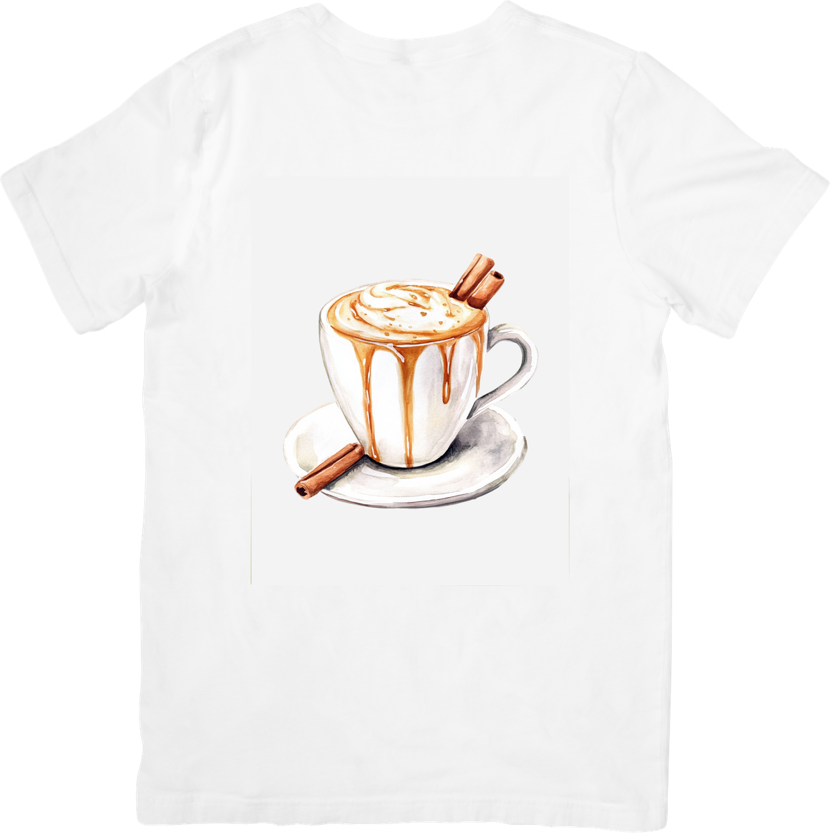Cinnamon Latte T-Shirt | Watercolor Coffee Cup Graphic Tee | Cozy Cafe Lover Gift