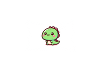 Thumbnail for Kawaii Dinosaur Throw Pillow | Cute Green Baby Dino Decorative Pillow | Kids Room Gift