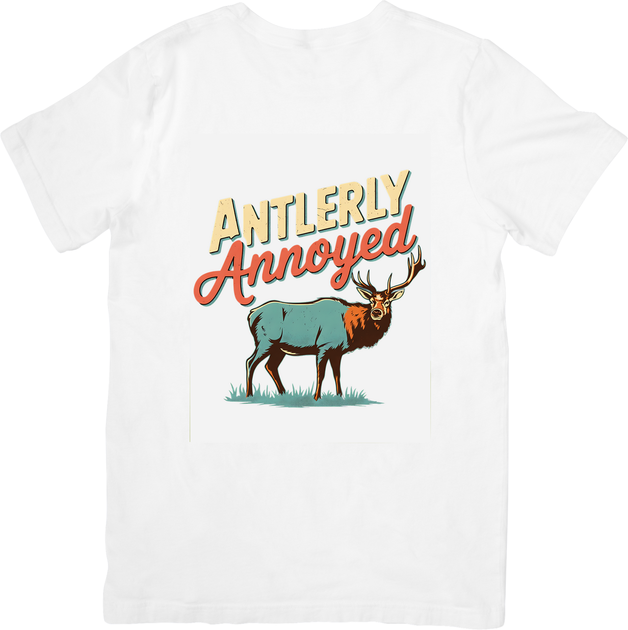Annoyed Elk T-Shirt | Dry Humor Vintage Deer Graphic Tee | Hunting Enthusiast Gift