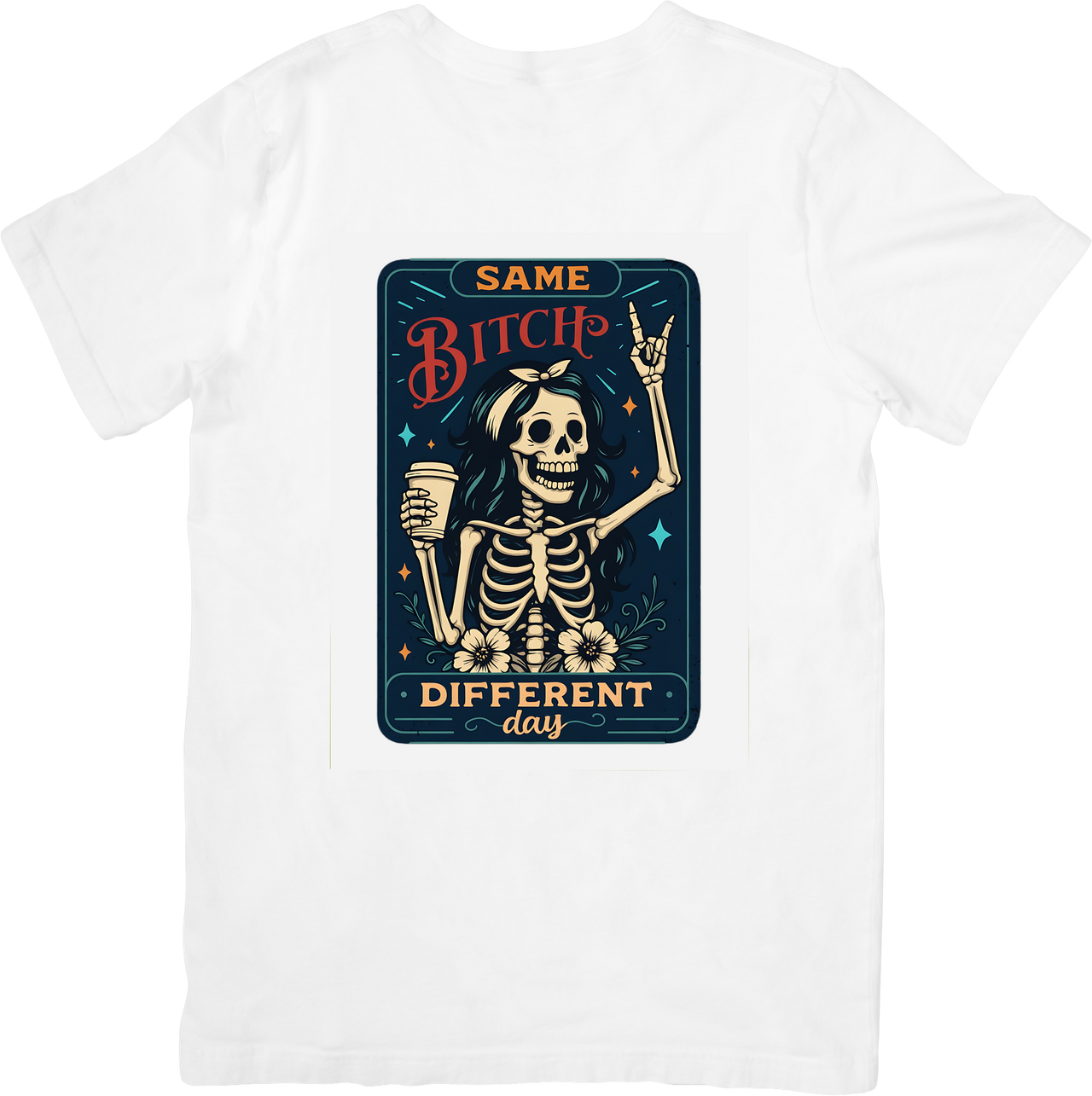 Skeleton Tarot T-Shirt | Vintage Dark Humor Graphic Tee | Sarcastic Wit Gift