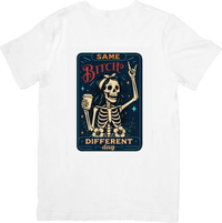 Thumbnail for Skeleton Tarot T-Shirt | Vintage Dark Humor Graphic Tee | Sarcastic Wit Gift